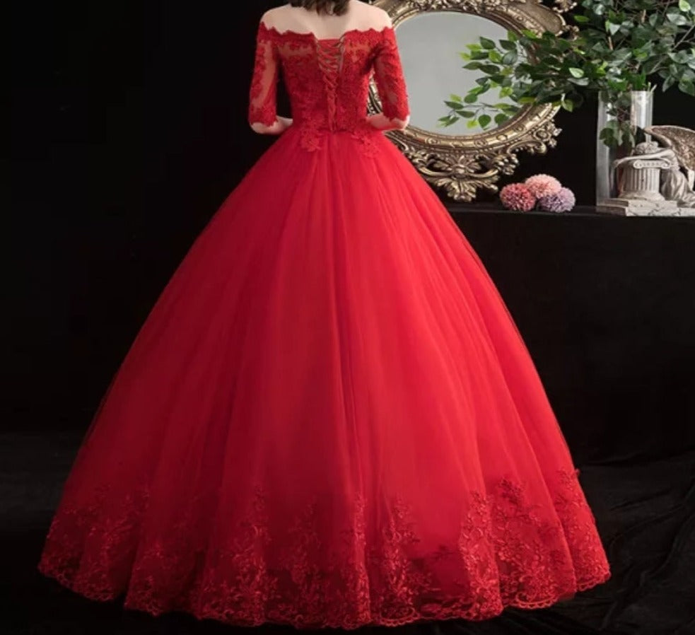 Wedding gown best sale red colour